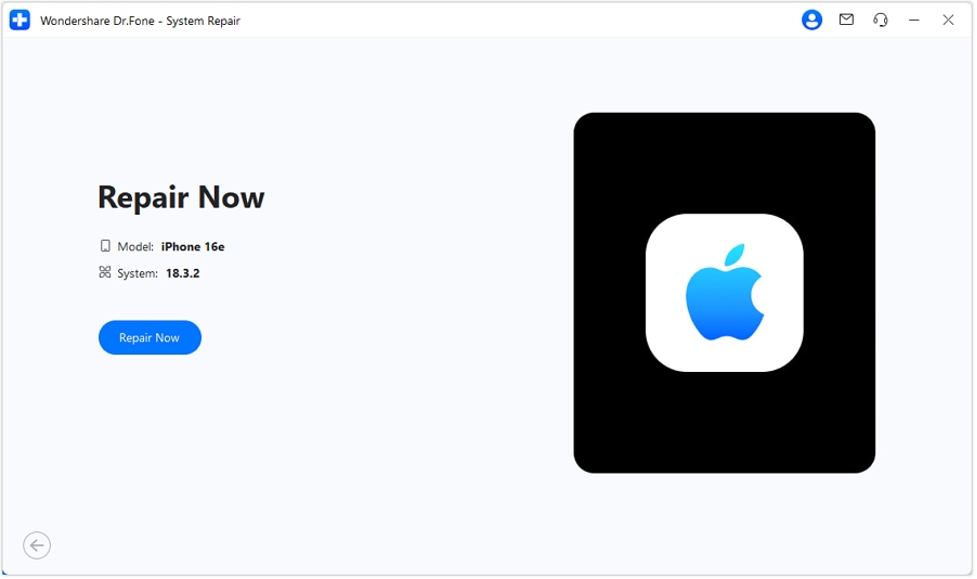 click repair now button to proceed