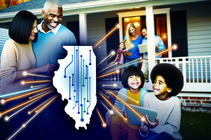 Featured image showing fiber internet connectivity for homes in Illinois