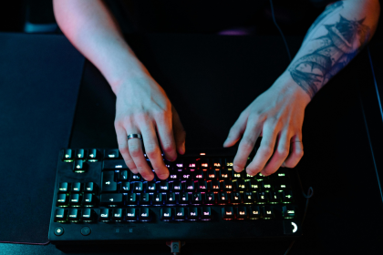 Person Using a Keyboard