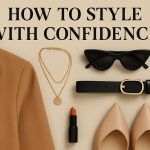 Trendy wardrobe essentials arranged to showcase confident personal fashion style choices