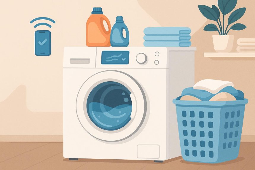 Smart washing machine with digital controls simplifying modern laundry routines