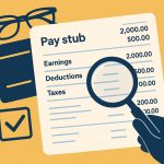 Close-up of a printed pay stub highlighting key sections for employee and payroll clarity
