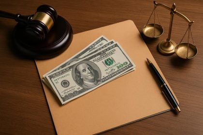 Gavel and legal documents representing sexual abuse lawsuit loans and legal funding process