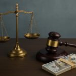 Close-up of legal documents and gavel symbolizing personal injury case negotiations