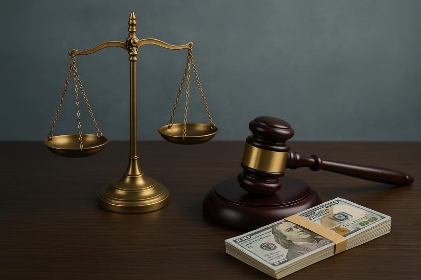 Close-up of legal documents and gavel symbolizing personal injury case negotiations