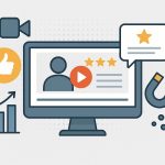 Customer watching product video review on laptop to boost online store conversion rates