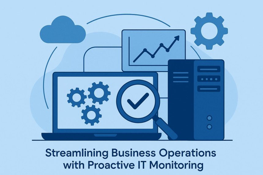 Dashboard displaying real-time analytics and alerts for proactive IT monitoring in business operations