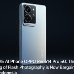 OPPO Reno14 Pro 5G smartphone showcasing AI camera features and flash photography in Indonesia