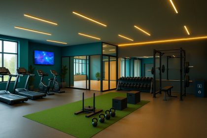Motivating commercial gym with zones