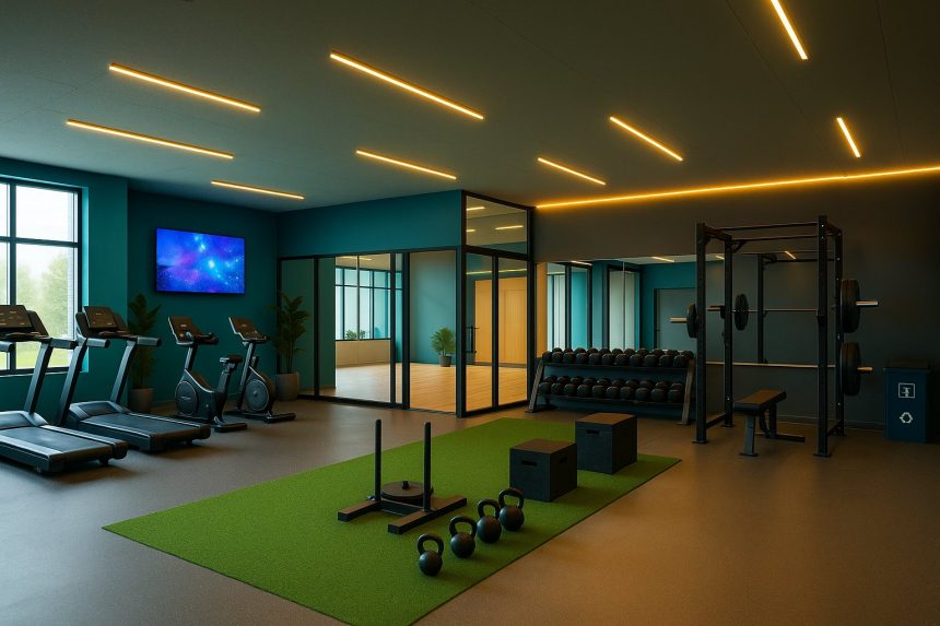 Motivating commercial gym with zones