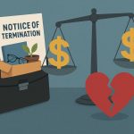 Gavel and divorce documents highlighting impact of job loss on alimony in long-term marriages