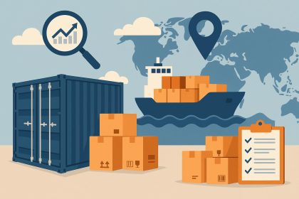 Shipping containers and cargo ship symbolizing LCL ocean freight solutions for small businesses