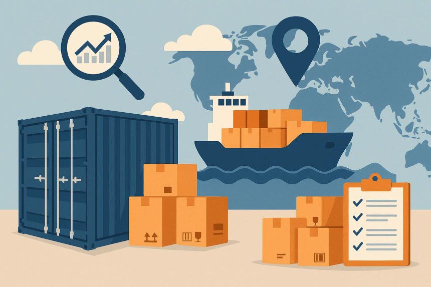 Shipping containers and cargo ship symbolizing LCL ocean freight solutions for small businesses