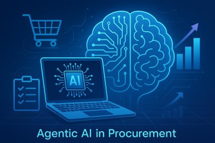 Futuristic AI technology streamlining procurement processes and supply chain management