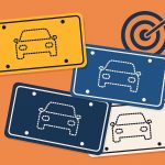 Custom branded license plates showcasing company logos for business registration strategy consistency