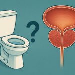 Medical illustration of prostate gland highlighting symptoms of frequent urination in men