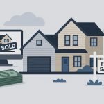Modern house with for-sale sign, symbolizing iBuyer real estate transactions and agent impact