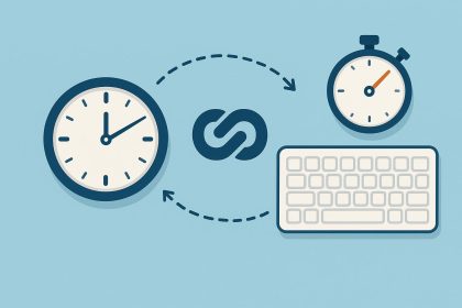 Time-tracking dashboard combined with typing speed test results for productivity improvement