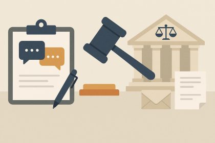 Australian court documents and gavel representing post-mediation legal process