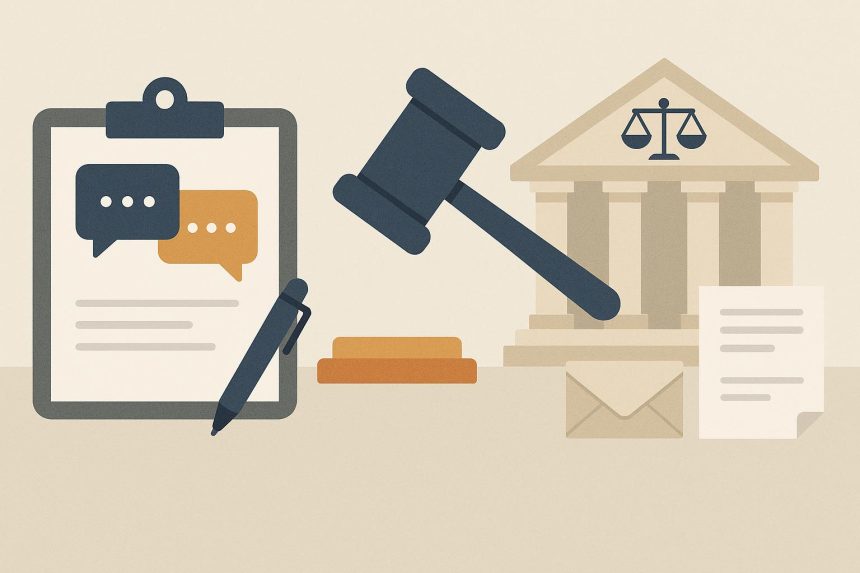 Australian court documents and gavel representing post-mediation legal process