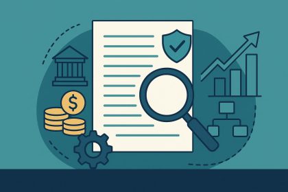 Financial regulations concept with compliance checklist and documents for financial firms