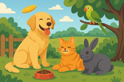 Happy dog playing in a sunny park, representing tips for a healthy and joyful pet lifestyle