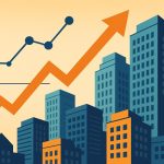 Modern city skyline with futuristic buildings highlighting latest real estate industry trends