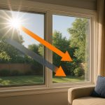 Sunlight filtering through tinted home windows providing UV protection for a safe family environment