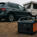 SUV driving on scenic road, illustrating misconceptions about vehicle power for weekend travel