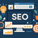 Modern office workspace with digital marketing charts representing leading SEO companies in Thailand