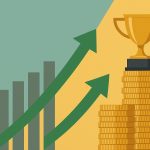 Individual climbing ladder toward goals, symbolizing personal growth and independent achievement