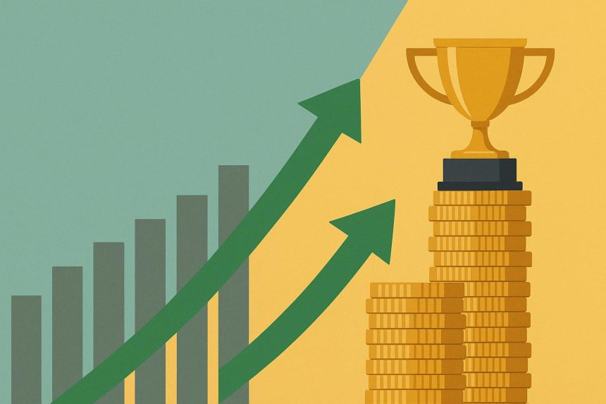 Individual climbing ladder toward goals, symbolizing personal growth and independent achievement