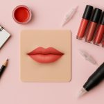 Lip tattoo course tools and pigments arranged on a workspace for cosmetic tattoo training