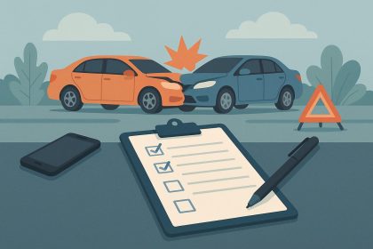 Notepad and pen collecting details during an emergency for accurate fact recording