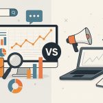 Digital marketing company teamwork analyzing strategies vs. DIY online business approach