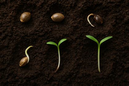 Cannabis seeds with signs of poor germination, illustrating common seed-starting problems