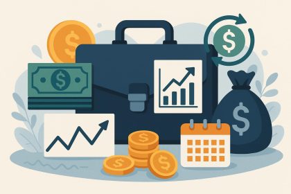 Graphs and charts illustrating financial planning strategies for managing variable income