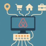 Airbnb dashboard with connected channel management icons for hosting and property growth