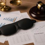 Stack of financial documents and gavel symbolizing legal industry financial oversight issues