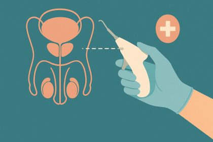 Modern vasectomy tools and painless procedure preparation in a clinical healthcare setting
