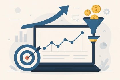 Conversion tracking dashboard displaying website analytics and performance metrics for optimization