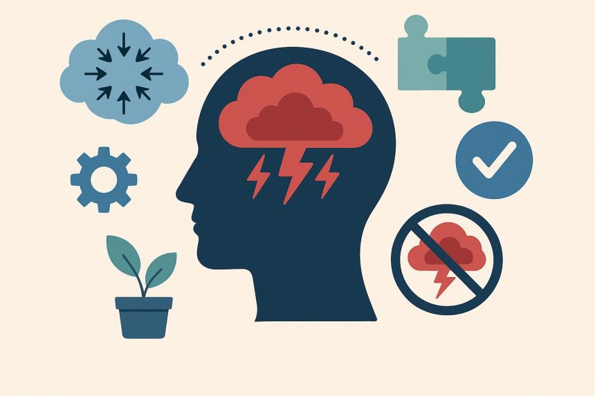 Calm mind concept with serene landscape representing techniques for managing intrusive thoughts