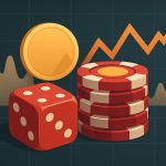 Slot machine reels and statistics illustrating RTP and volatility concepts for gaming analysis