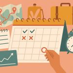 Family enjoying a relaxing vacation, planning activities together for a stress-free trip