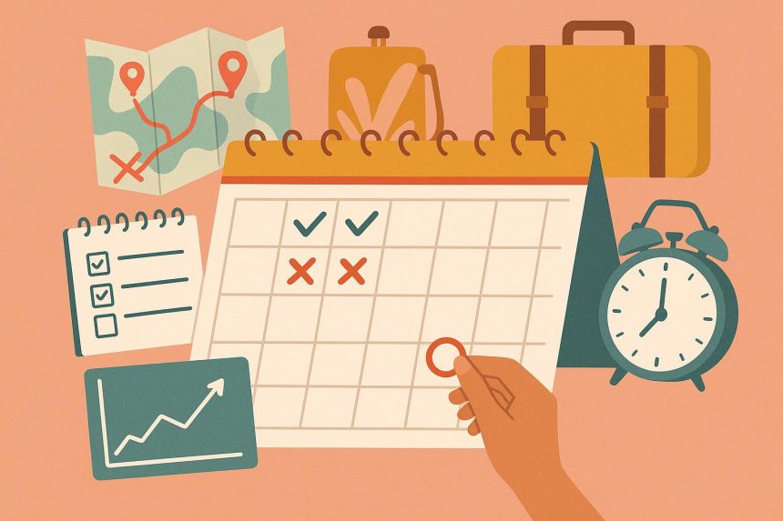 Family enjoying a relaxing vacation, planning activities together for a stress-free trip