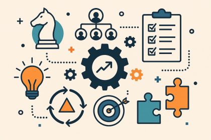 Modern office workspace symbolizing business leadership styles and strategic management frameworks