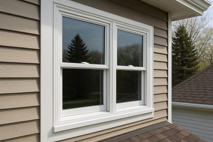 Modern energy-efficient replacement windows installed in a home for long-lasting durability