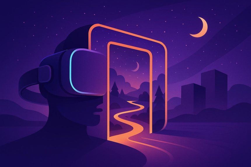 Immersive virtual reality scene illustrating innovative storytelling experience design