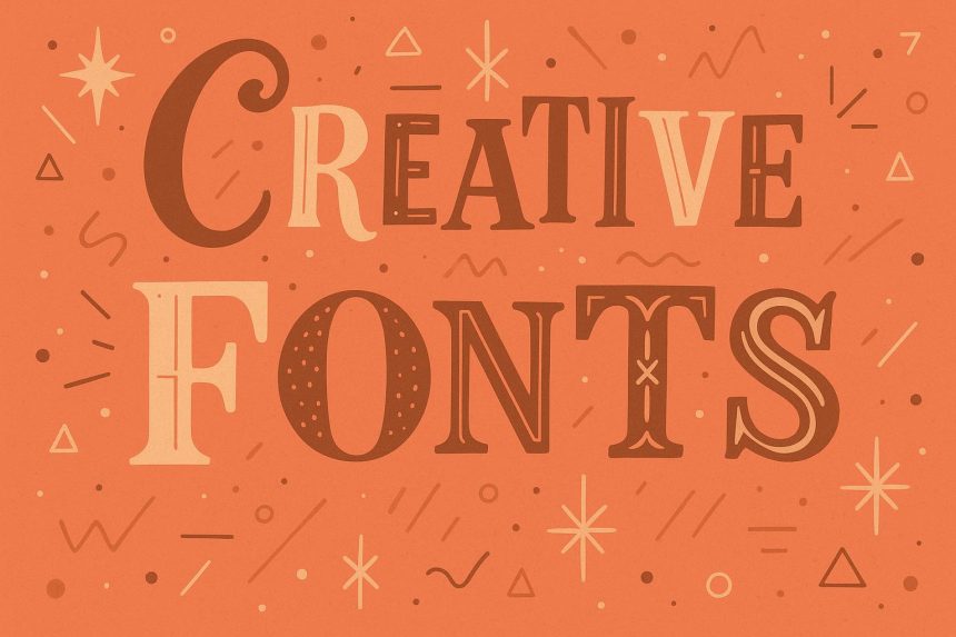 Colorful creative fonts arranged on a vibrant background highlighting unique design styles
