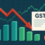 Stock market charts reflecting fluctuations due to recent GST revisions and financial policy changes